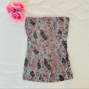 Express Sequin Tube Top Size XS